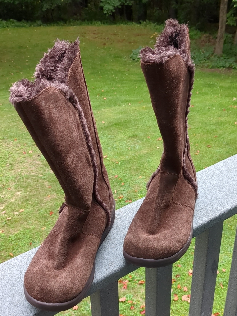LLBean Brown Suede Zip Up Winter Boots Women's Size 10 Medium Item 507161